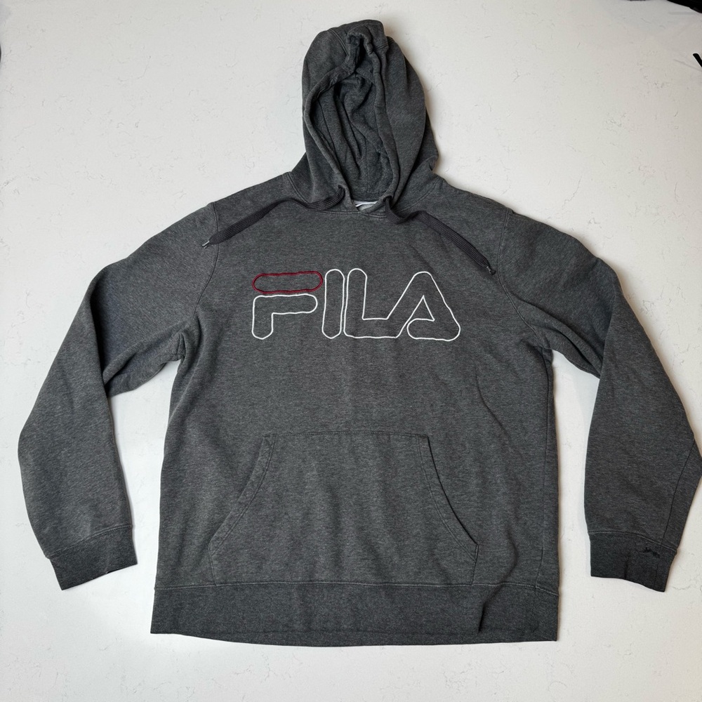 Fila Men's Charcoal Hoodie with Logo